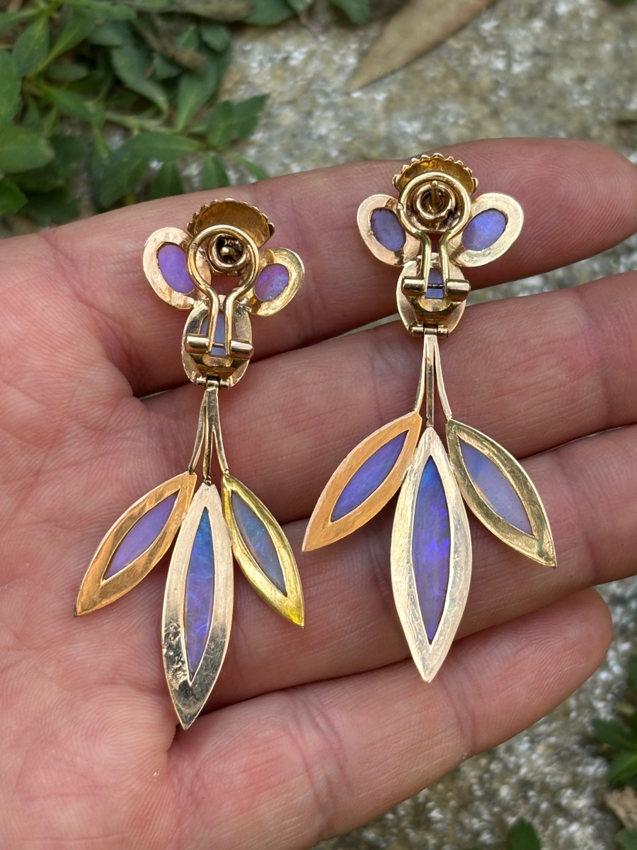 18k Gold And Opal Earrings -photo-4