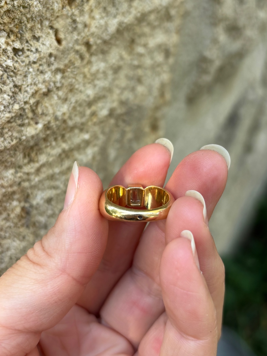 18k Gold Ring With Ruby And Diamond-photo-4