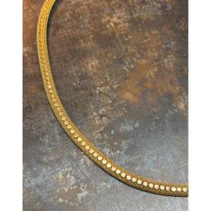 Collier or en maille souple