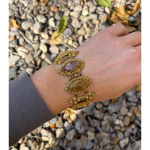 Bracelet manchette en pomponne