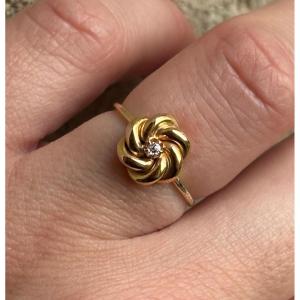 Bague tourbillon or 14 ct diamant