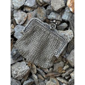 Solid Silver Minaudière With Flexible Mesh 