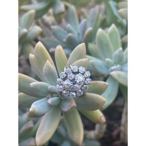 Bague Pompadour Or 18ct & Platine Diamants