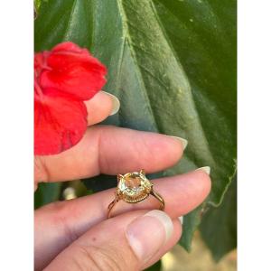 18-karat Gold Citrine Solitaire Ring