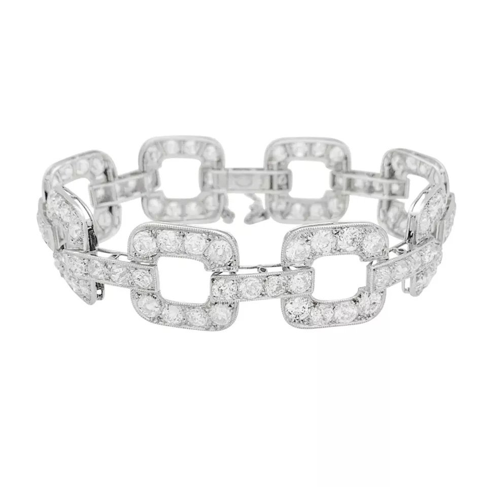 Bracelet En Or Jaune 18 Carats - 27,13g - Serti De Diamants 3,40 Carats GVS - Neuf Sans Défaut
