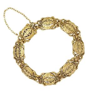 Bracelet In Yellow Gold With Louis XVI Style Links.