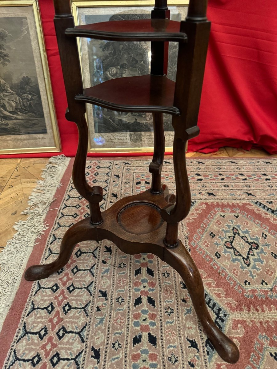 19th Century Mahogany Tripod Selette-photo-3