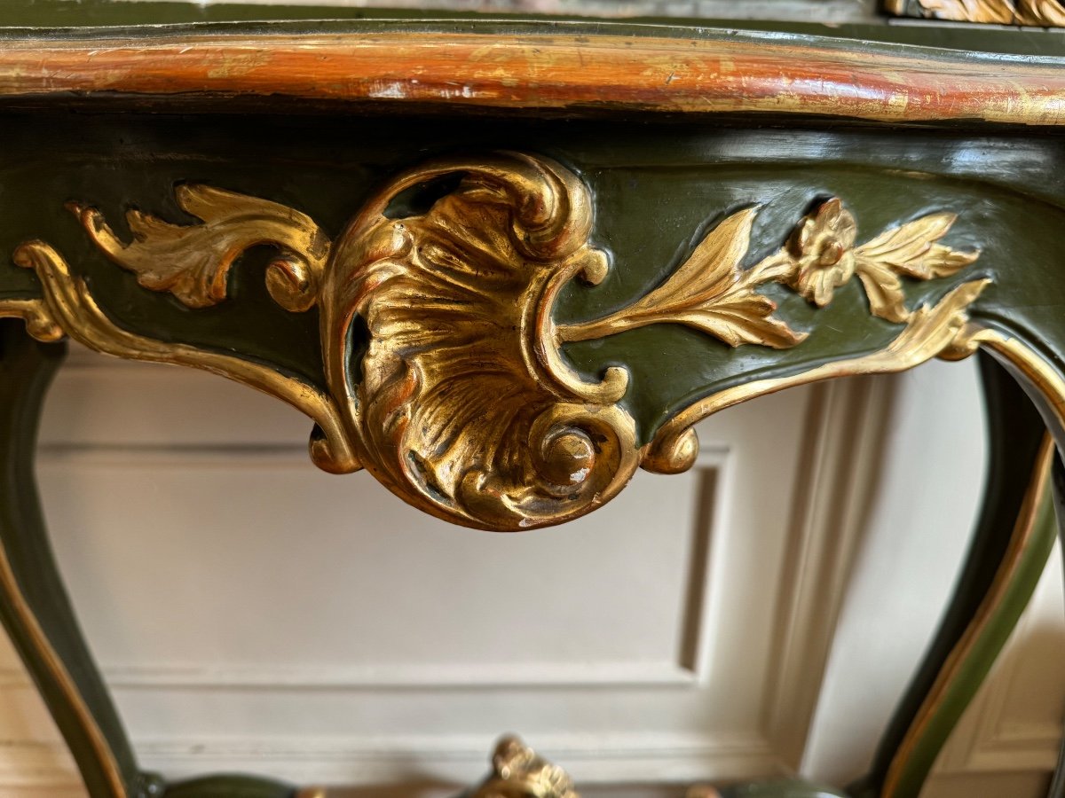 Console With Its Lacquered/gilded Mirror-photo-8