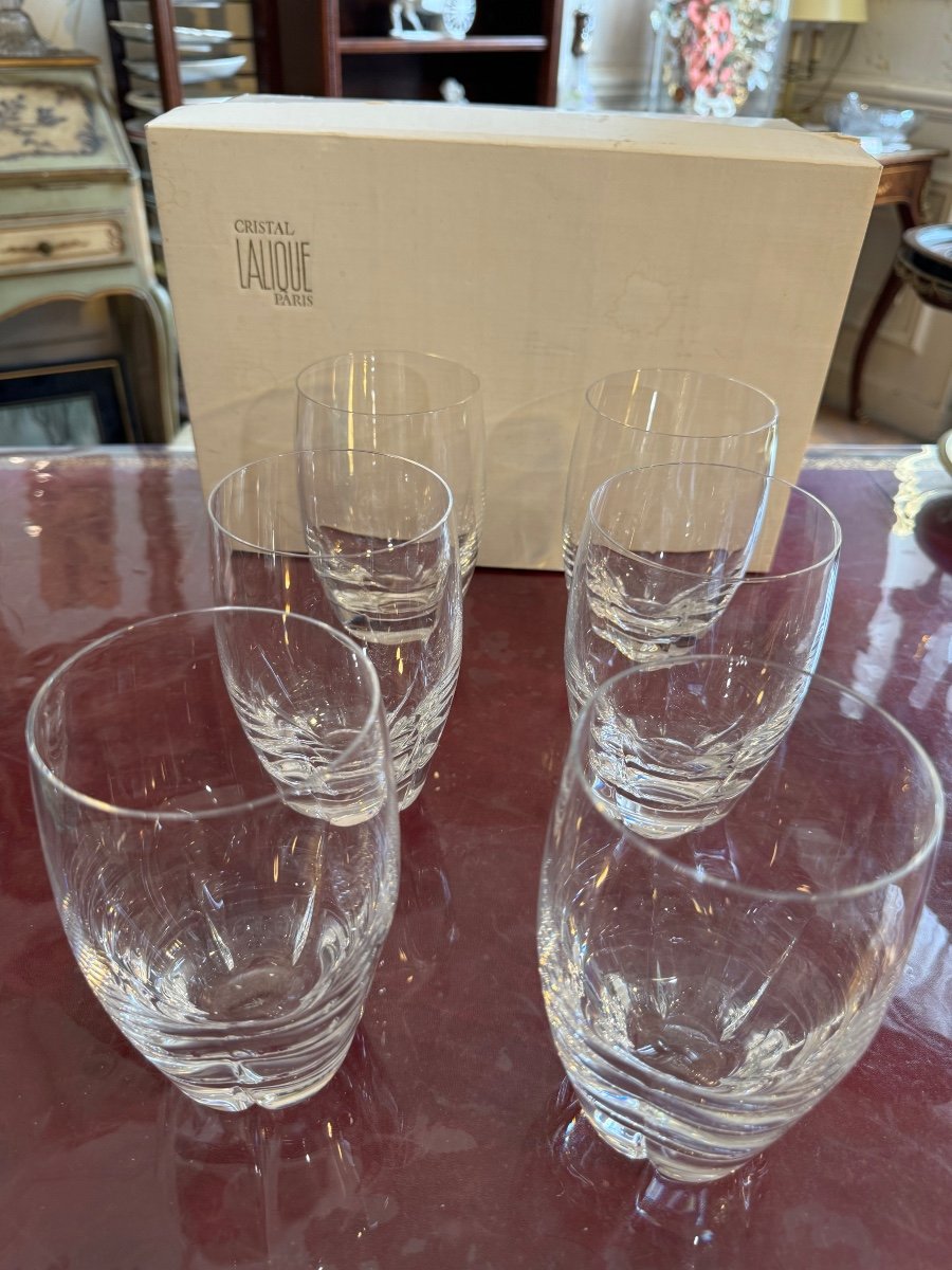 Box Of 6 Lalique Glasses -photo-1