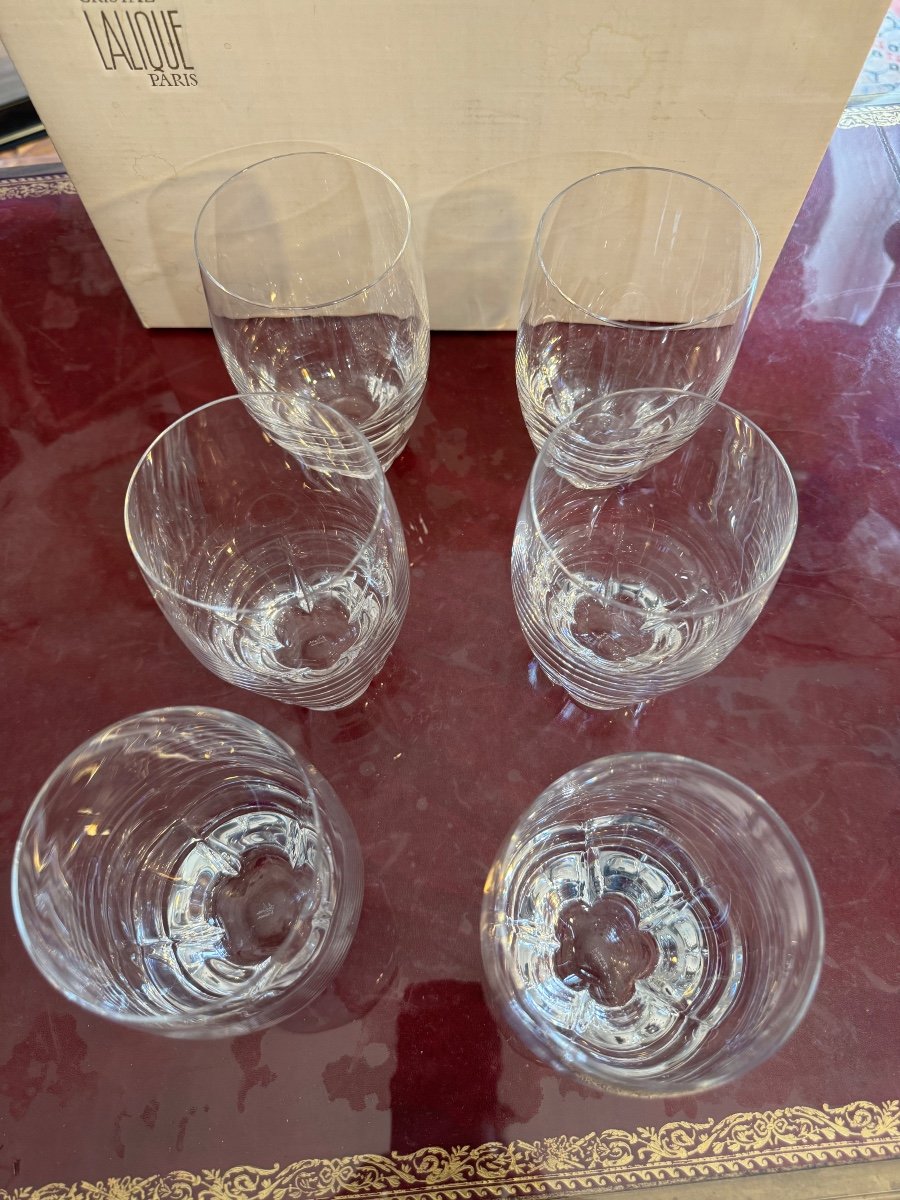 Box Of 6 Lalique Glasses -photo-2