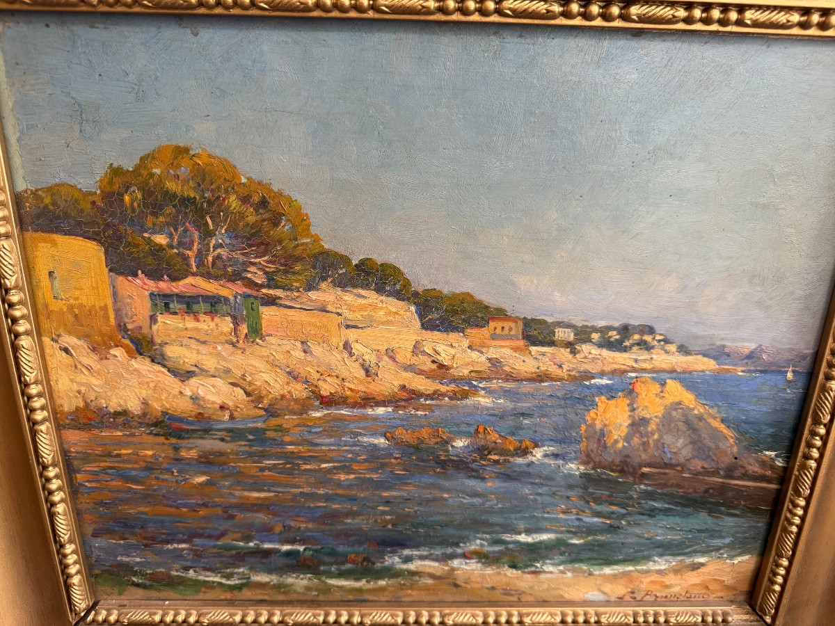 Oil On Panel J Bruneteaut. The Cornice 