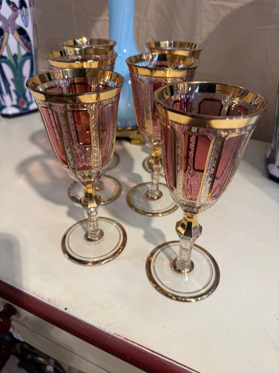Set Of 6 Moser Colored Glasses-photo-3