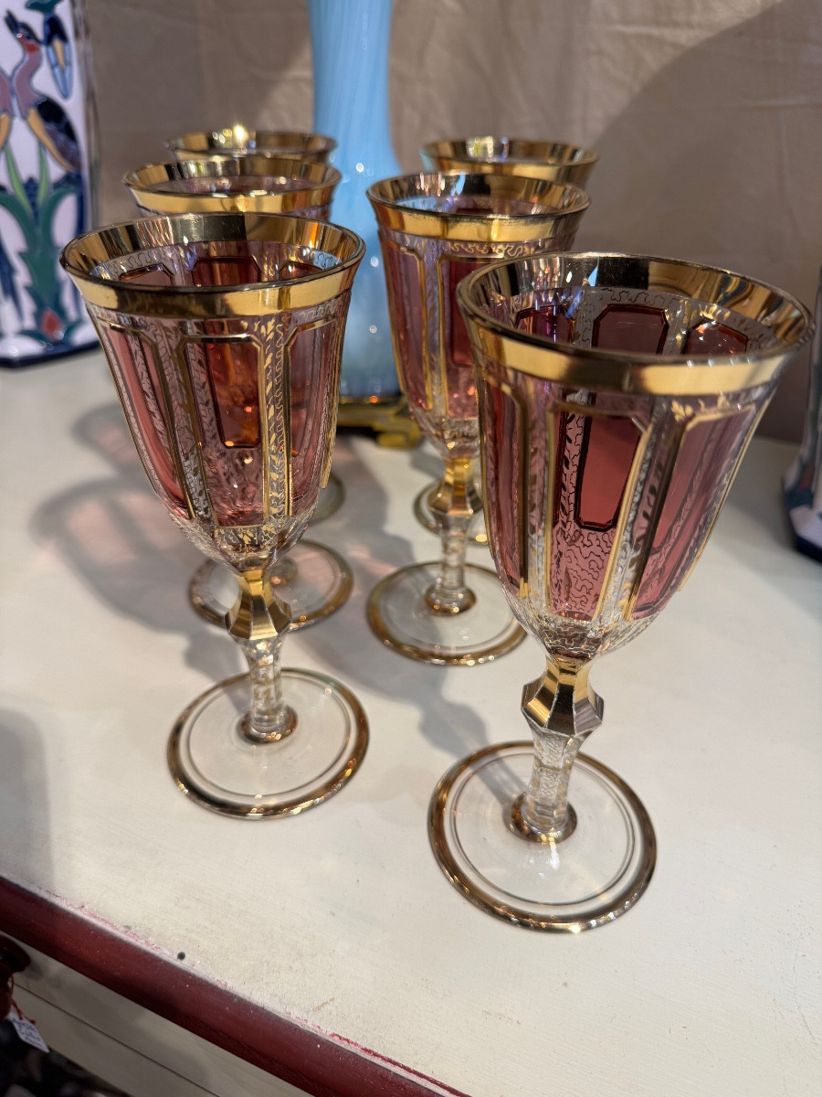 Set Of 6 Moser Colored Glasses