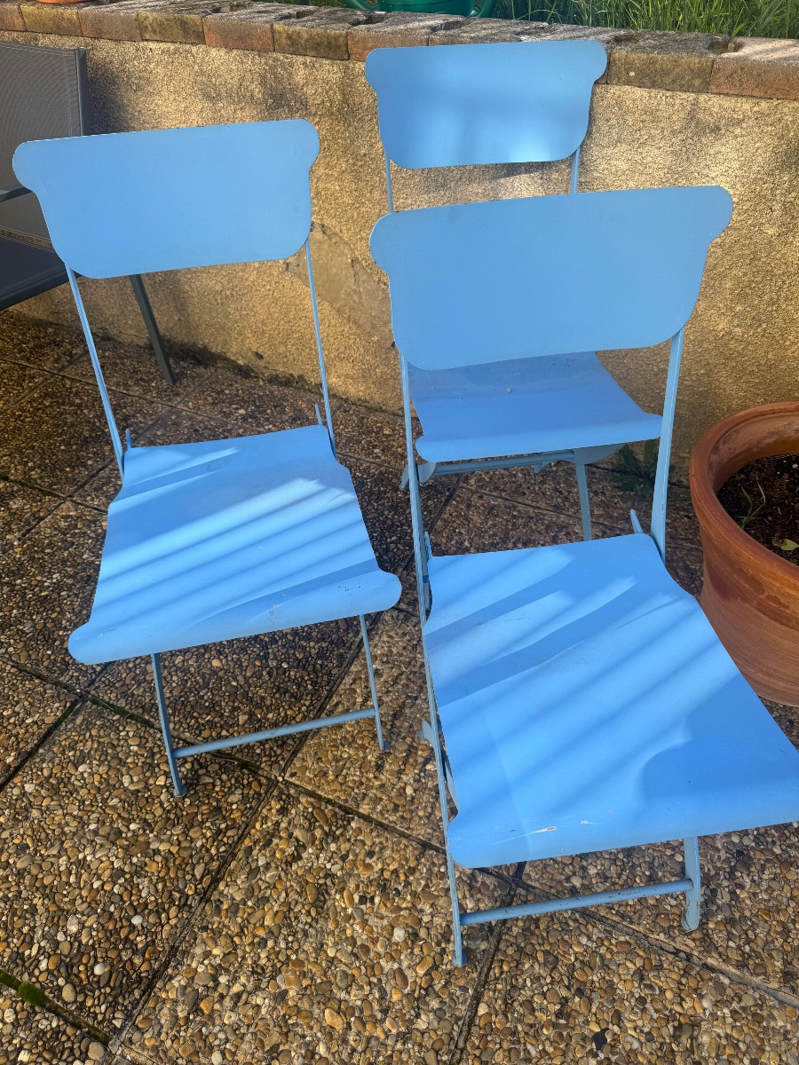 3 chaises de jardin pliantes 