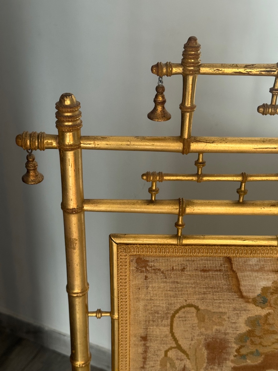 Gilded Wooden Fireplace Screen -photo-3