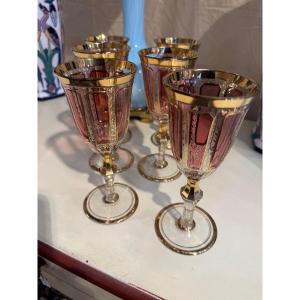 Set Of 6 Moser Colored Glasses