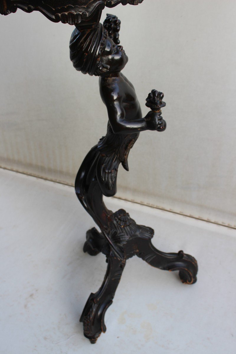 Sellette En Bois Sculptè, Italie XIX Siecle-photo-3