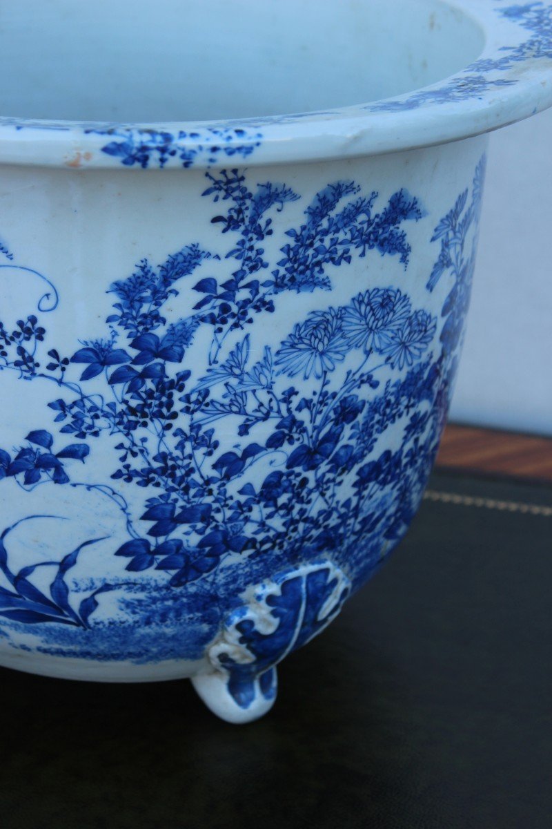 Japanese Porcelain Cache Pot, Meiji Period, Late 19th Century-photo-2