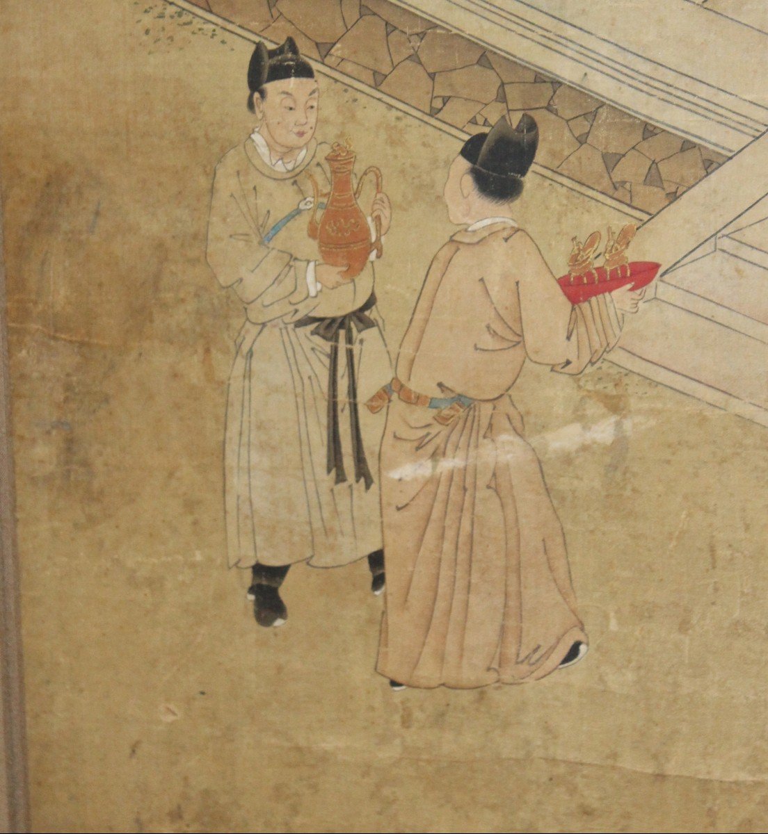 Pair Of Chinese Paintings On Silk, Qing Dinasty 19th Century.-photo-6