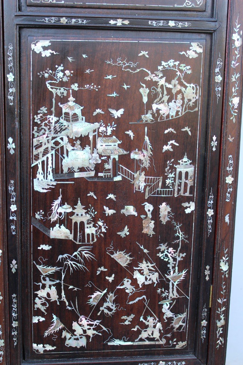 Large Cabinet Inlaid In Mother Of Pearl, Vietnam 19th Century.-photo-4