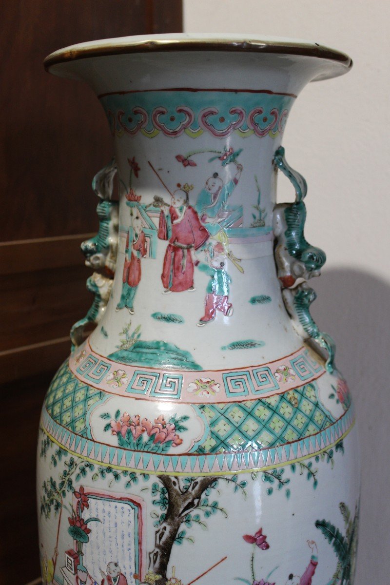 Chinese Porcelain Vase Of The Rose Family, Guangxu Period, End Of The 19th Century.-photo-3