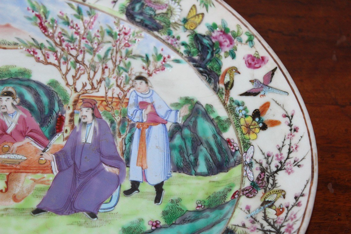 Plat Ovale En Porcelain Chinois De Canton, Jiaqing/Daoguang period.-photo-2