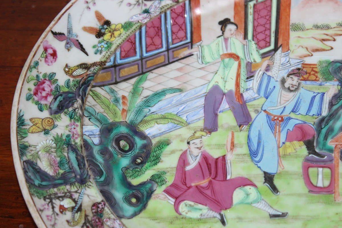 Plat Ovale En Porcelain Chinois De Canton, Jiaqing/Daoguang period.-photo-1