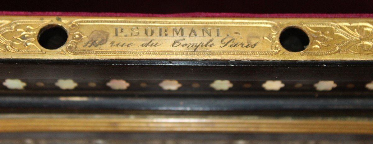  Box In Ebony And Inlaid In Mother Of Pearl By  Paul Sormani (1817-1877). 19th Century.-photo-2