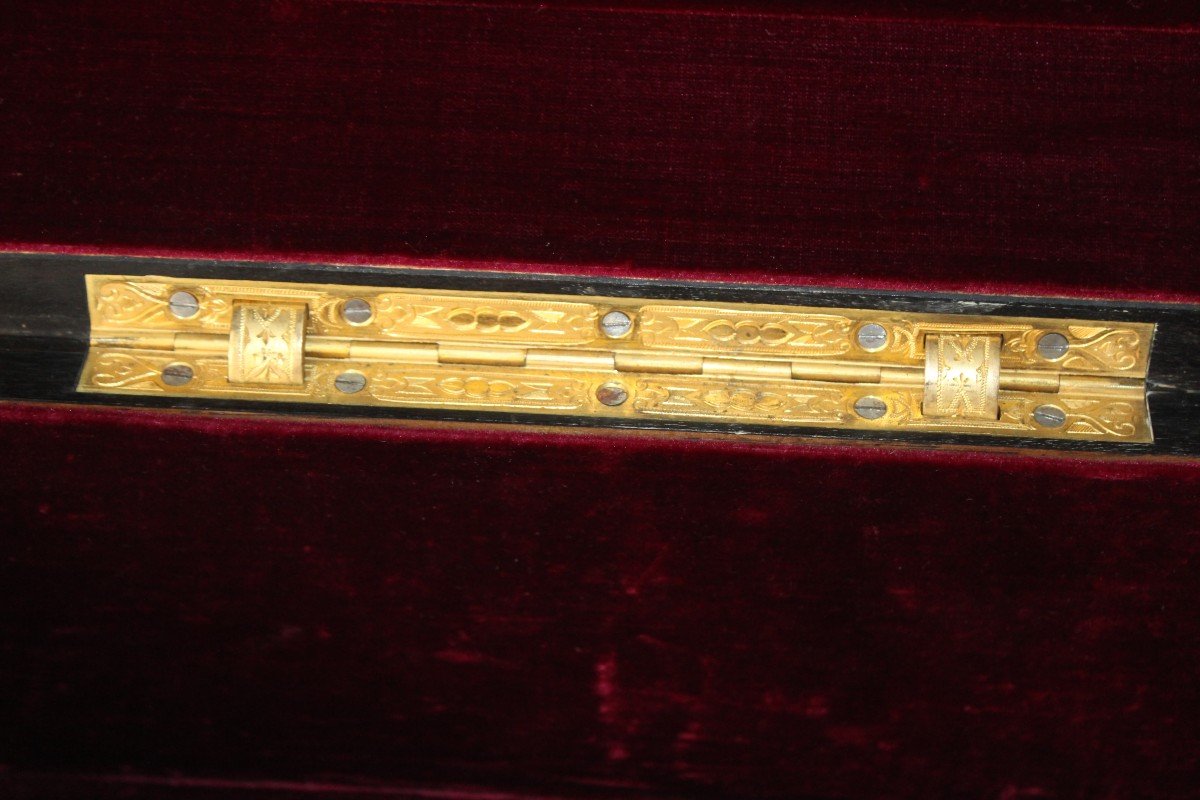  Box In Ebony And Inlaid In Mother Of Pearl By  Paul Sormani (1817-1877). 19th Century.-photo-2