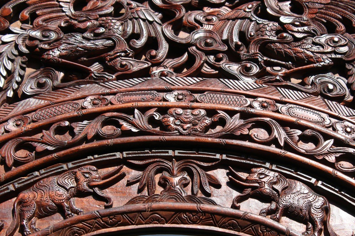  Armoire En Bois Sculptè Vietnamien,  Vietnam XIX Siecle.-photo-3