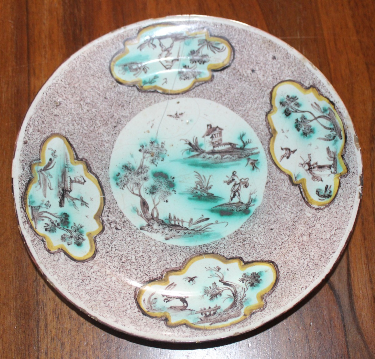 Quatre Assiettes En Faiences, Savone XVIIIe Siècle, Angelo Levantino.-photo-3