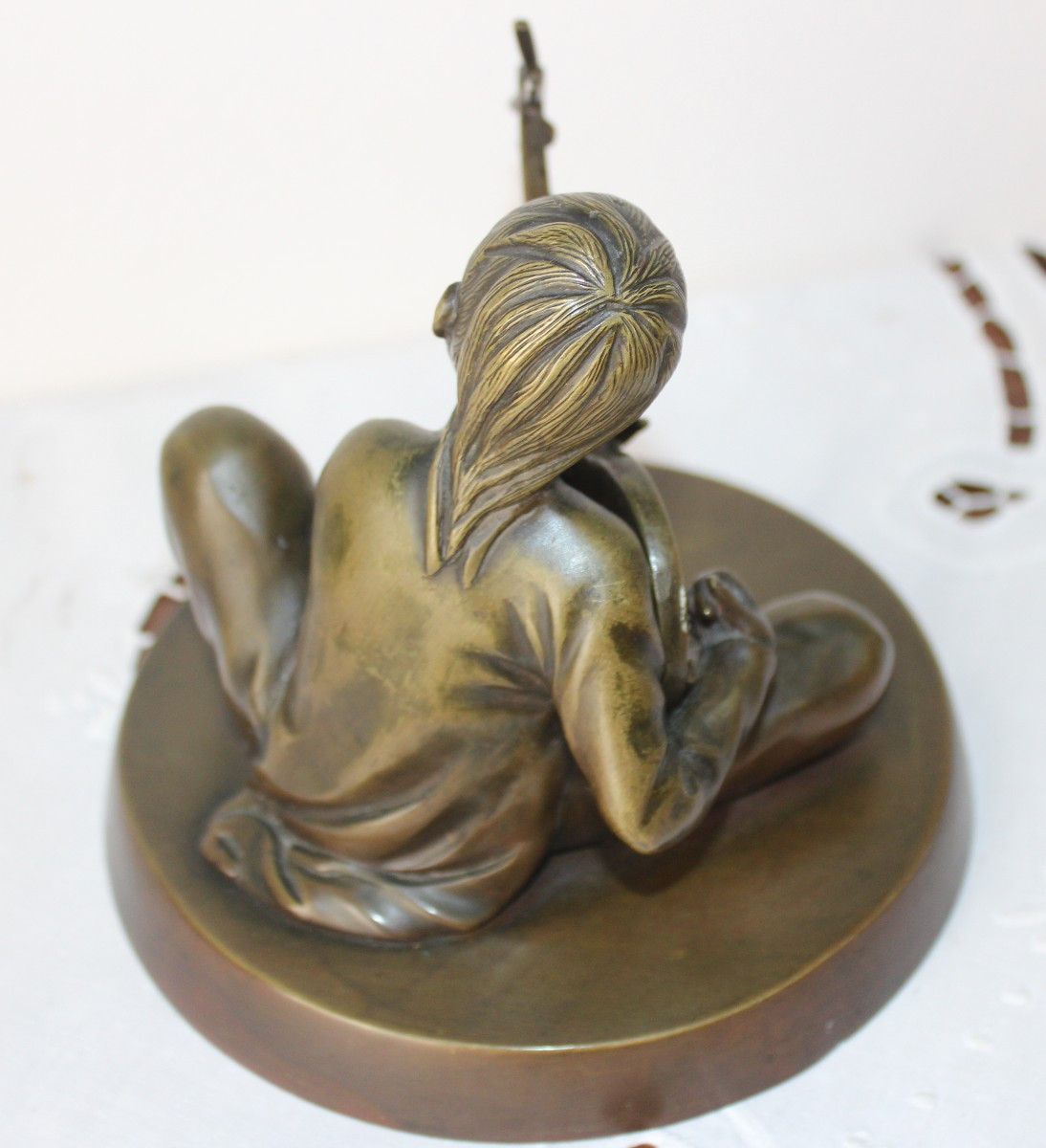 "CHANTEUR DE SANXIAN" EN BRONZE, VIETNAM VERS 1930.-photo-3