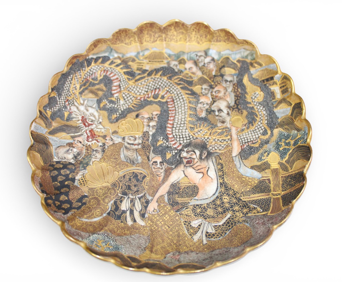 Small Polylobe Plate In Satsuma Ceramic, Meiji Period, Late 19th Century-photo-3