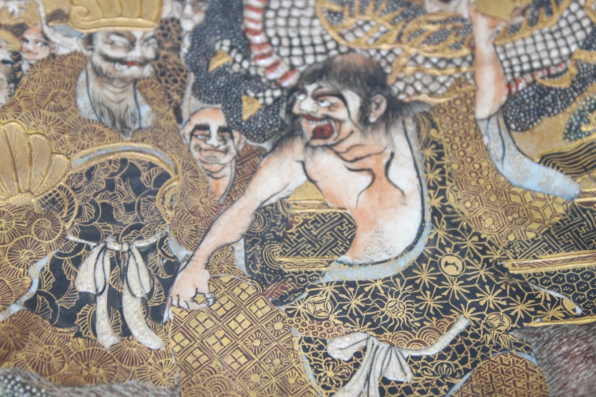 Small Polylobe Plate In Satsuma Ceramic, Meiji Period, Late 19th Century-photo-2