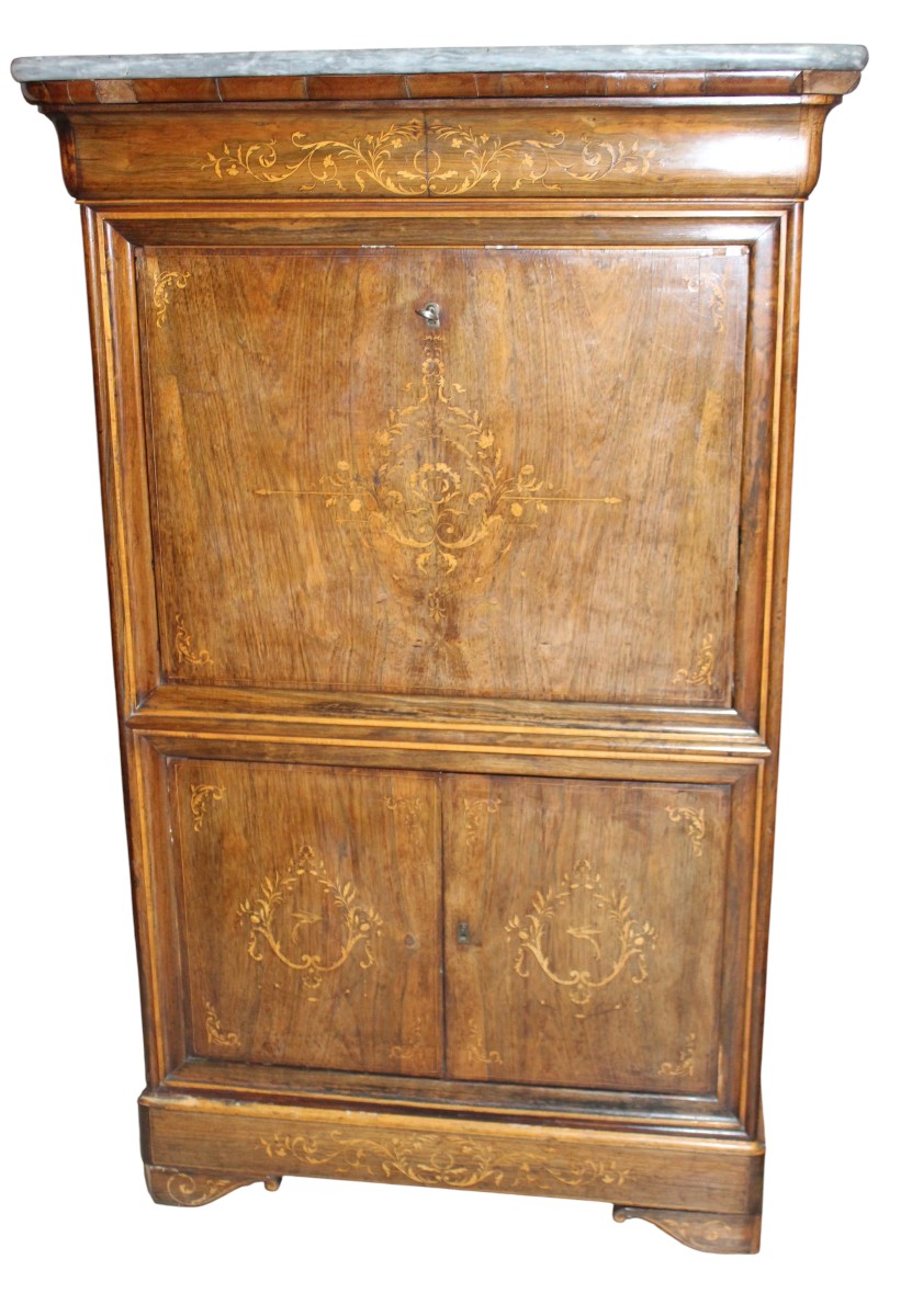 SECRETAIRE MARQUETè D'EPOQUE CHARLES  X  (1820-1840)-photo-2