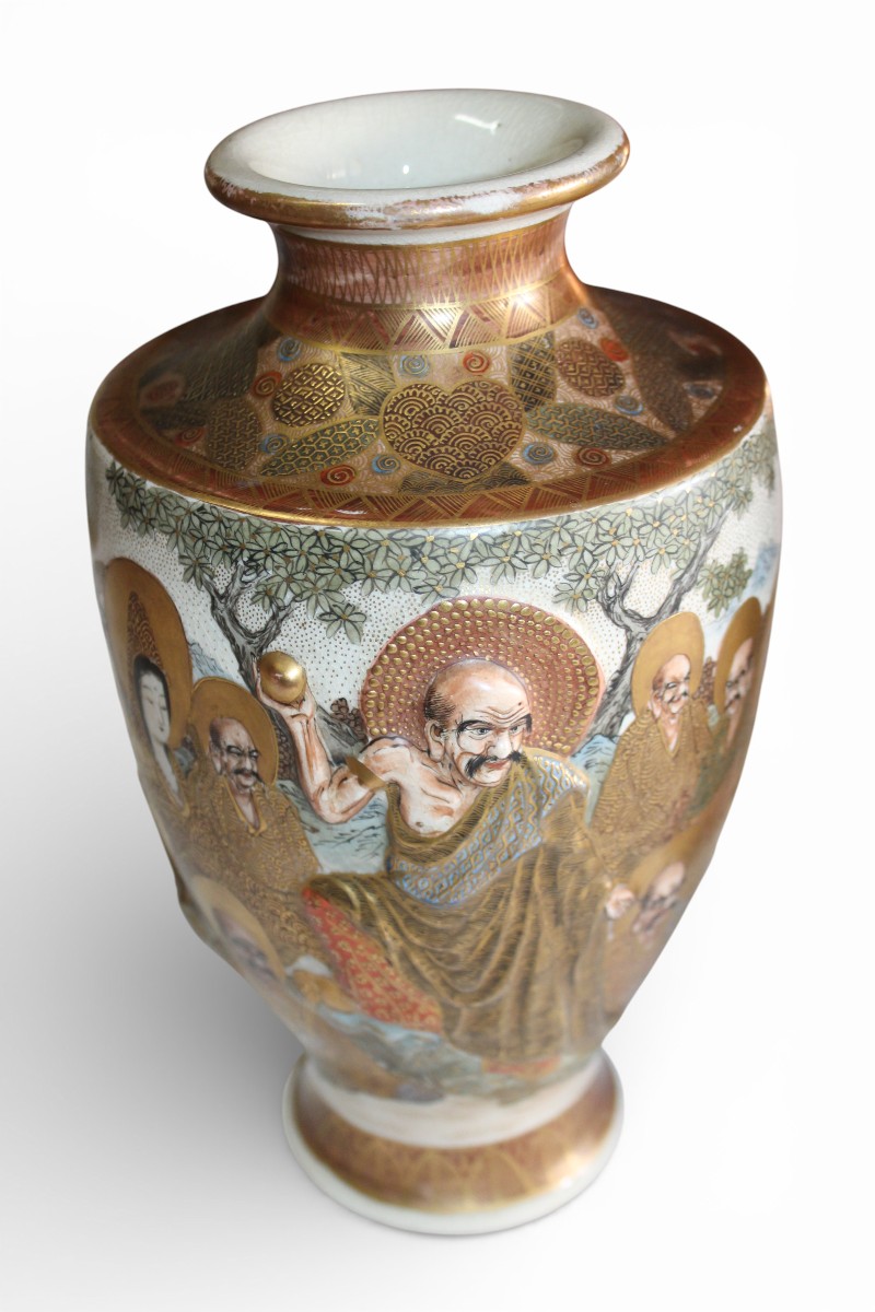 PAIRE DES VASES SATSUMA, SIGNè HODODA, MEIJI PERIOD, FINE XIX SIECLE.-photo-2