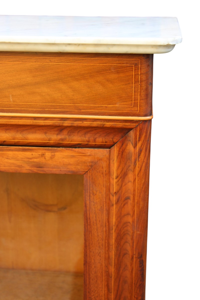 VITRINE/BIBLIOTHEQUE D'EPOQUE LOUIS PHILIPPE EN NOYER FILETè, MOITIè DU XIX SIECLE.-photo-2