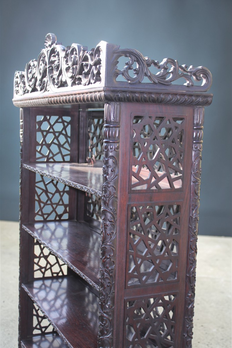 ETAGERE CHINOIS EN BOIS DE FER SCULPTè, DINASTIE QING, XIX SIECLE.-photo-6