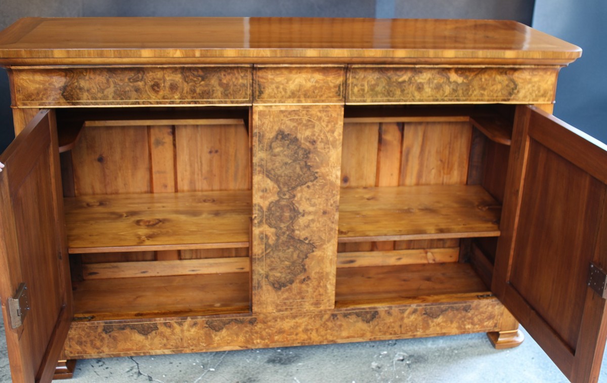 Large Charles X Period Buffet (circa 1830), In Walnut And Wolf, 19th Century.-photo-4