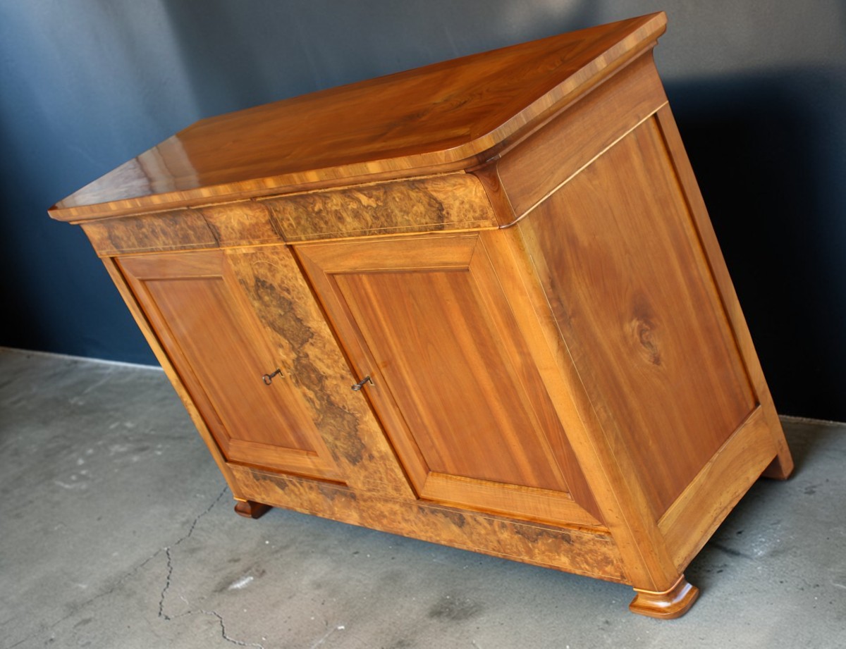 Large Charles X Period Buffet (circa 1830), In Walnut And Wolf, 19th Century.-photo-2