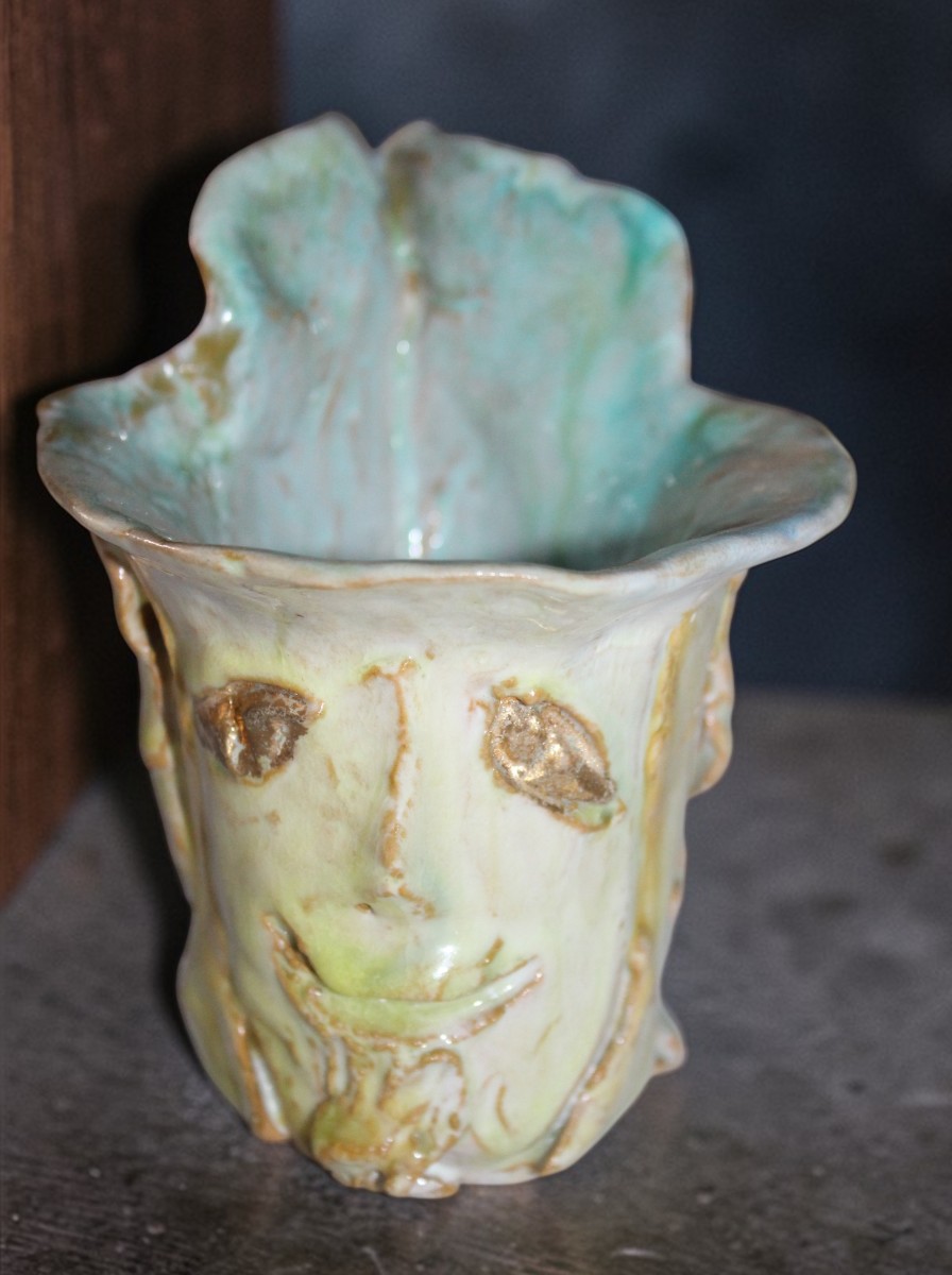 LINO BERZOINI (1893-1971) SèRIE COMPLèTE D'UN GRAND BOCAL ET SIX PETITS, ANNèES '50.-photo-2