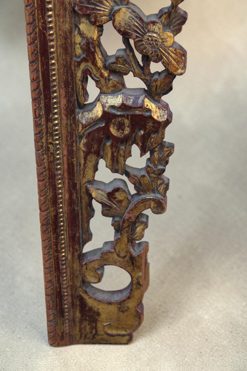Carved And Gilded Wooden Frame, China 19th Century.-photo-4