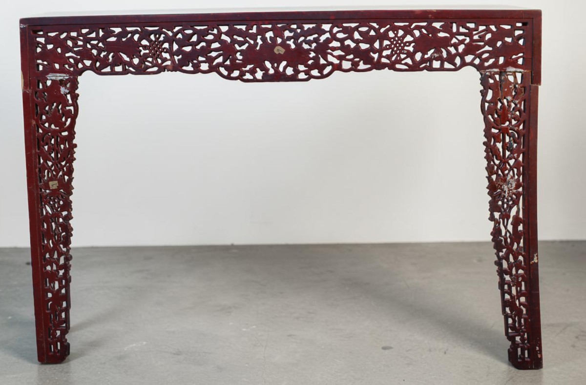 Cadre en bois sculptè et dorè, Chine XIX siecle.-photo-1