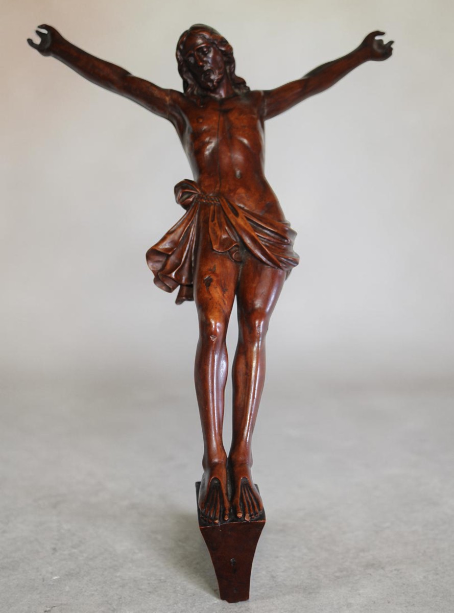 Carved Christ In Boxwood, 18th Century.-photo-2