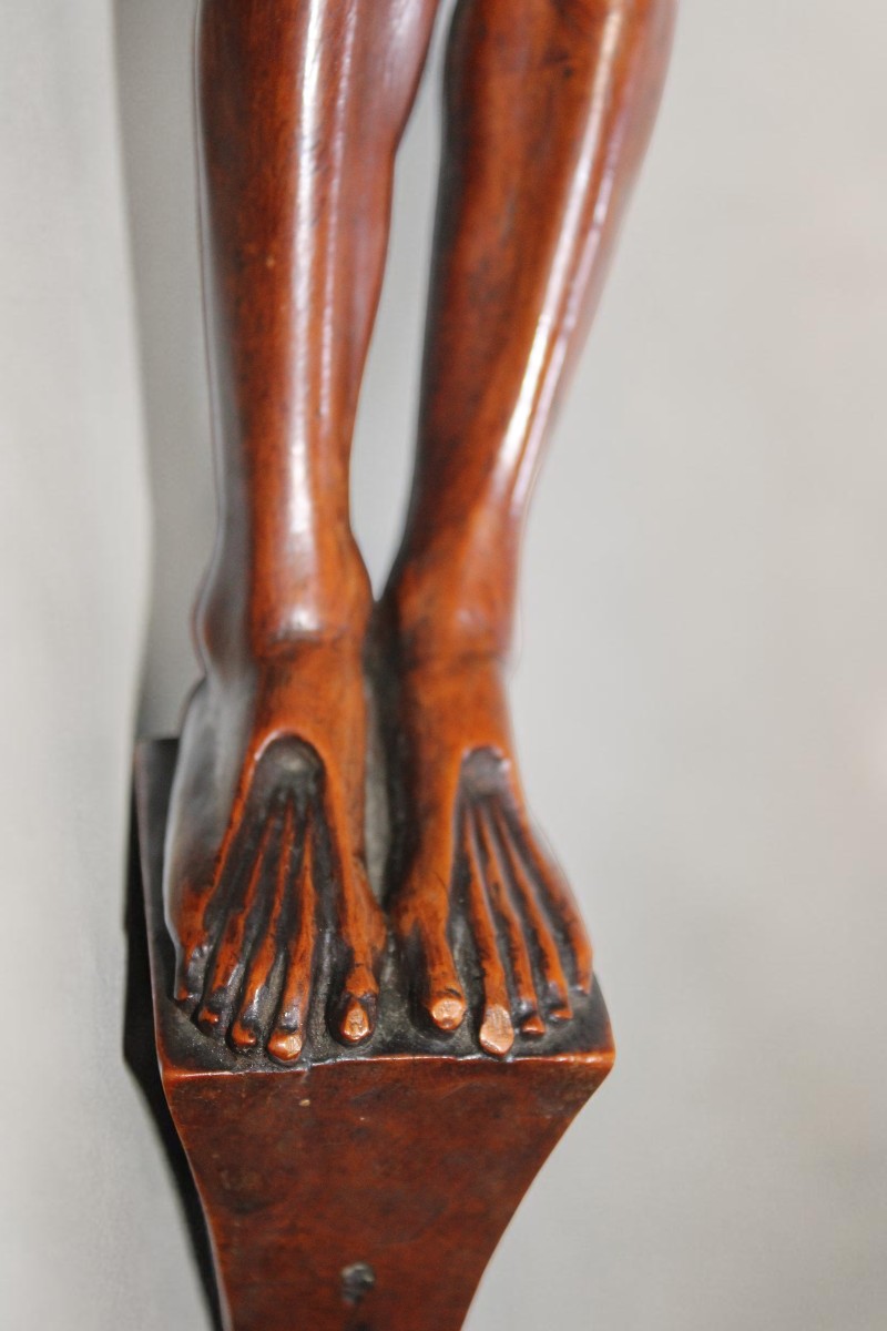 Carved Christ In Boxwood, 18th Century.-photo-4
