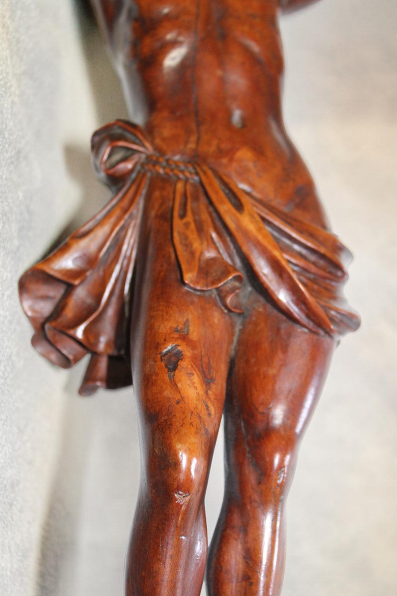 Carved Christ In Boxwood, 18th Century.-photo-1