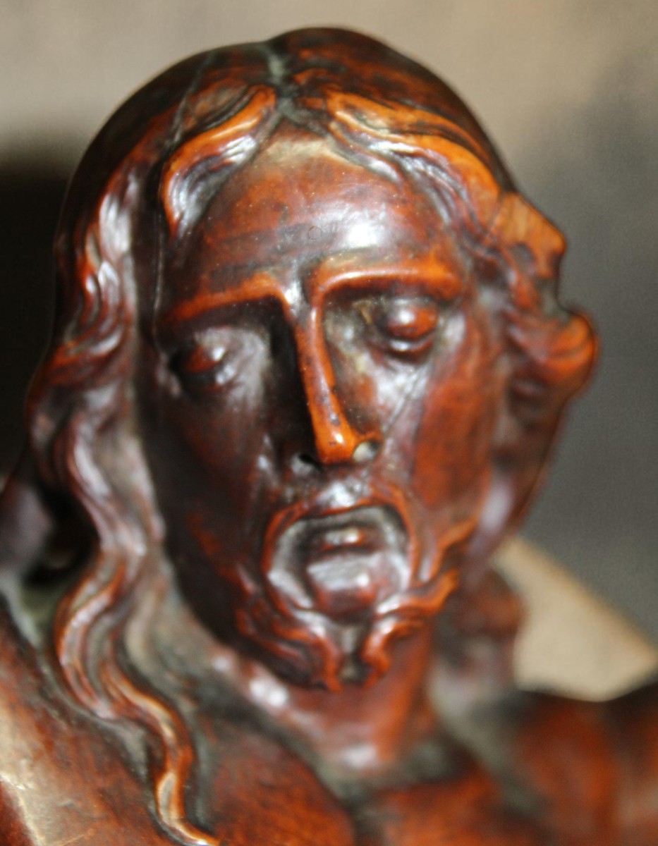 Carved Christ In Boxwood, 18th Century.-photo-2