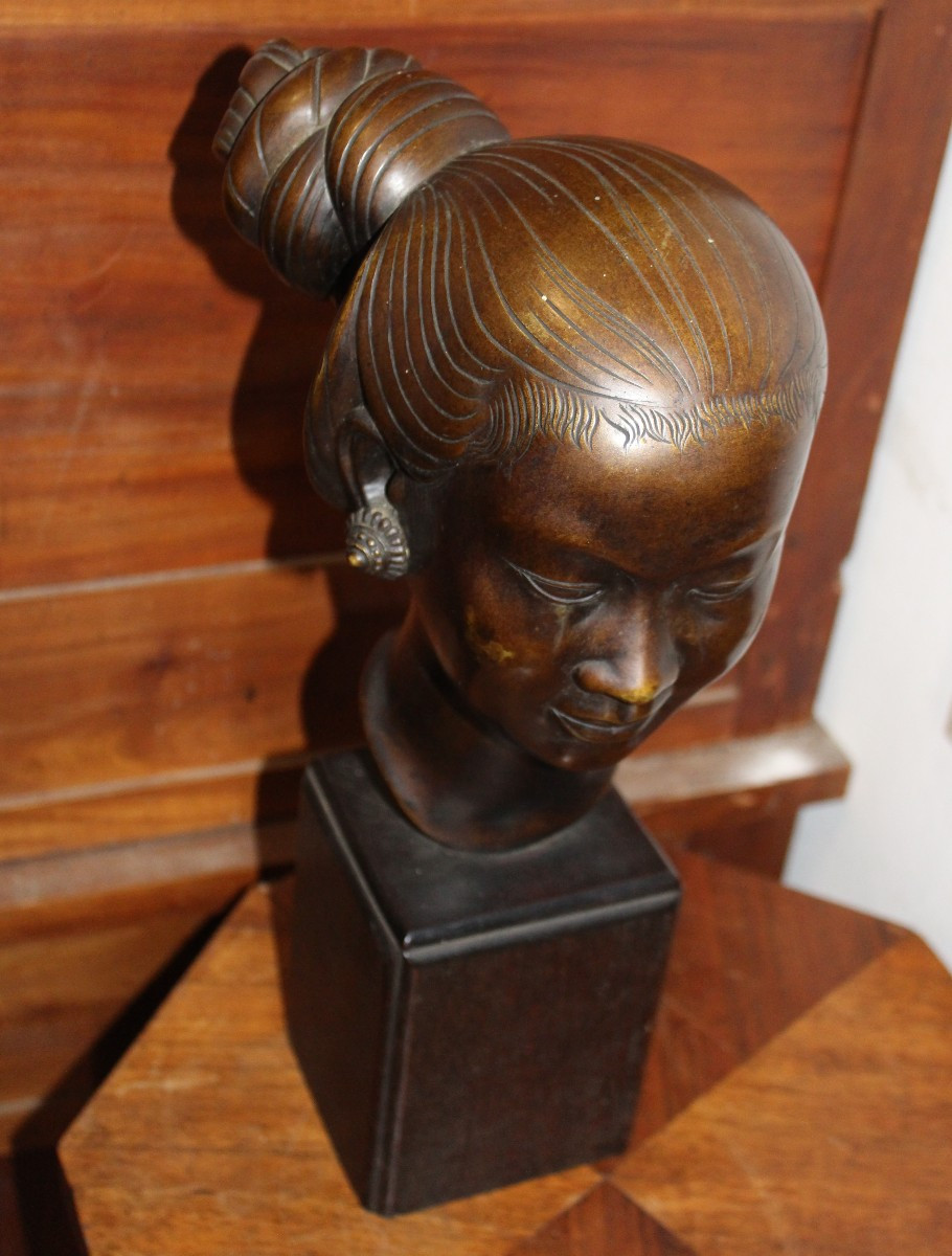 Nguyen Thanh Le (vietnam, 1919–2006) Bronze Bust -photo-1