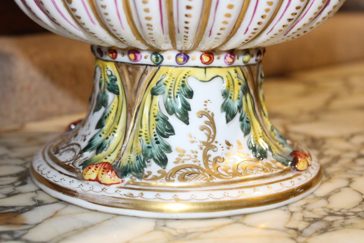 Capodimonte Porcelain Crater Vase, Italy, Late 19th Century.-photo-2