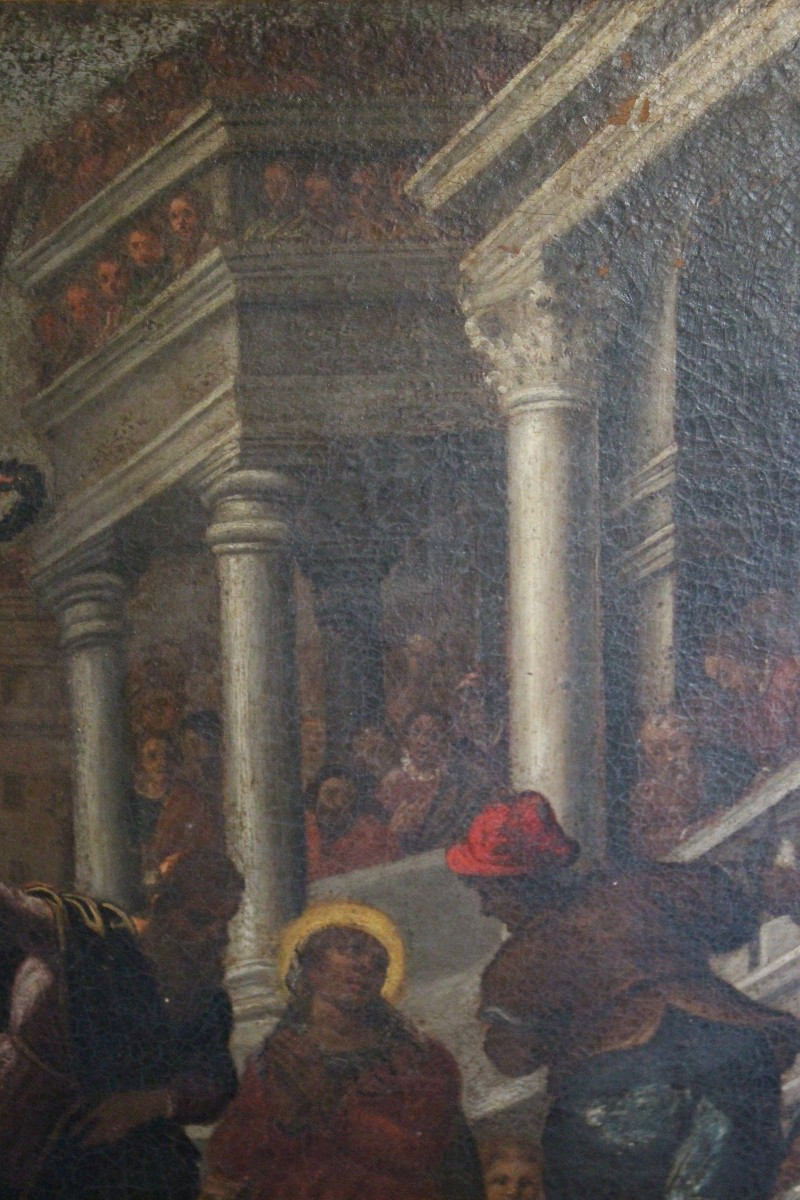 TABLEAUX HUILE SUR TOILE DU XVII SIECLE, "MARTYRE", ECOLE ITALIENNE.-photo-2